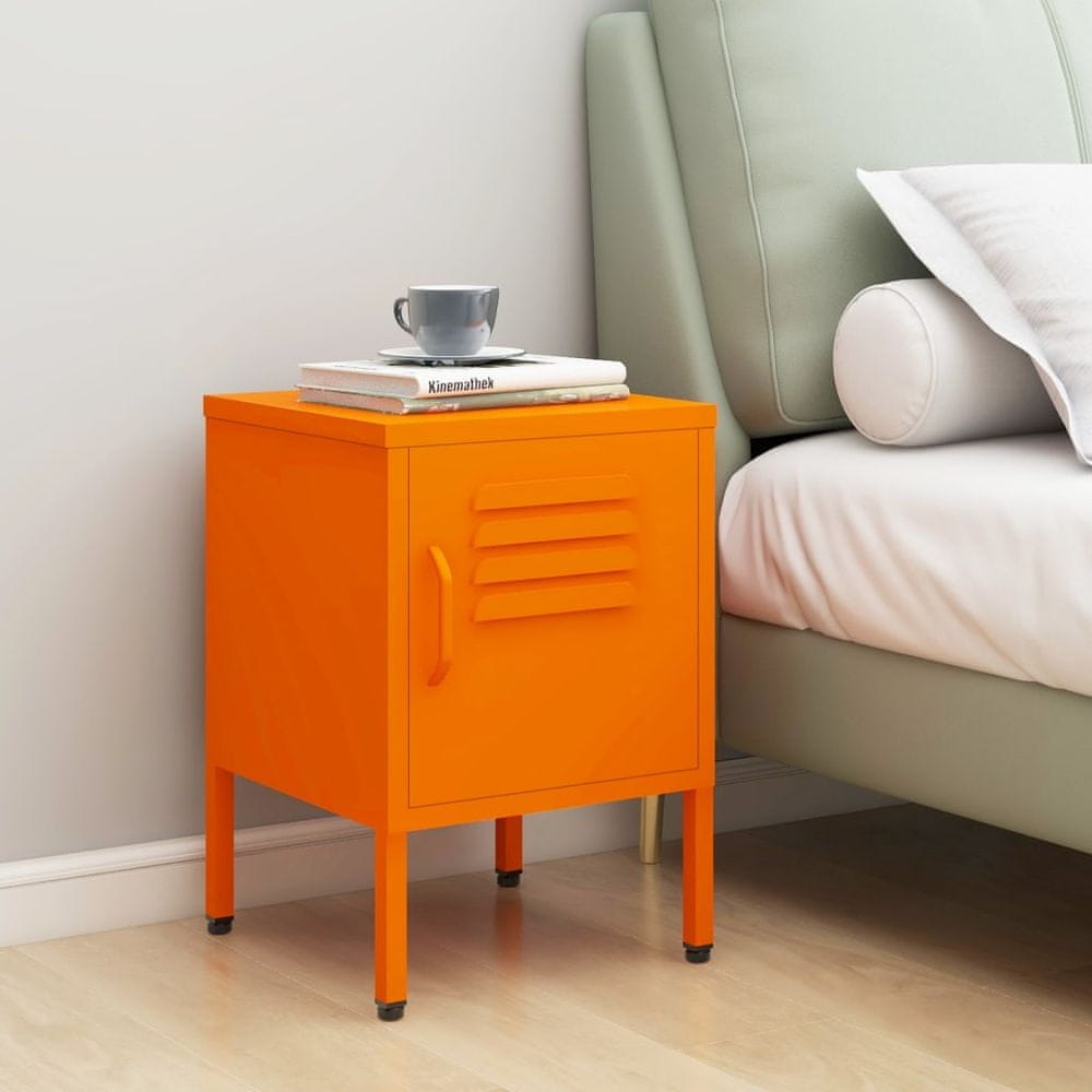 Vidaxl Nočný stolík oranžový 35x35x51 cm oceľ